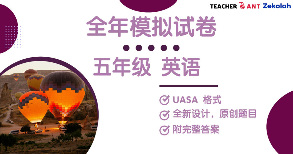五年级 英语 全年考卷 UASA格式 Standard 5 BI Full Year Exam Paper UASA